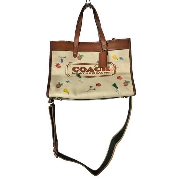 Coach Field Tote 30 Garden Floral Embroidery Shoulder Bag - Picture 2 of 13